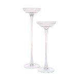 Castiçal de vidro baixo